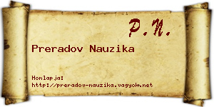 Preradov Nauzika névjegykártya